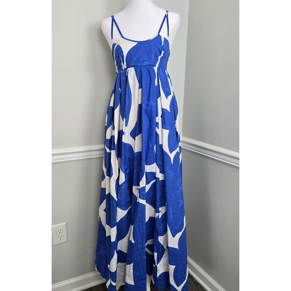 Anthropologie Womens Artsy Printed Babydoll Smock Maxi Dress XXS Vacation Resort - Picture 2 of 16